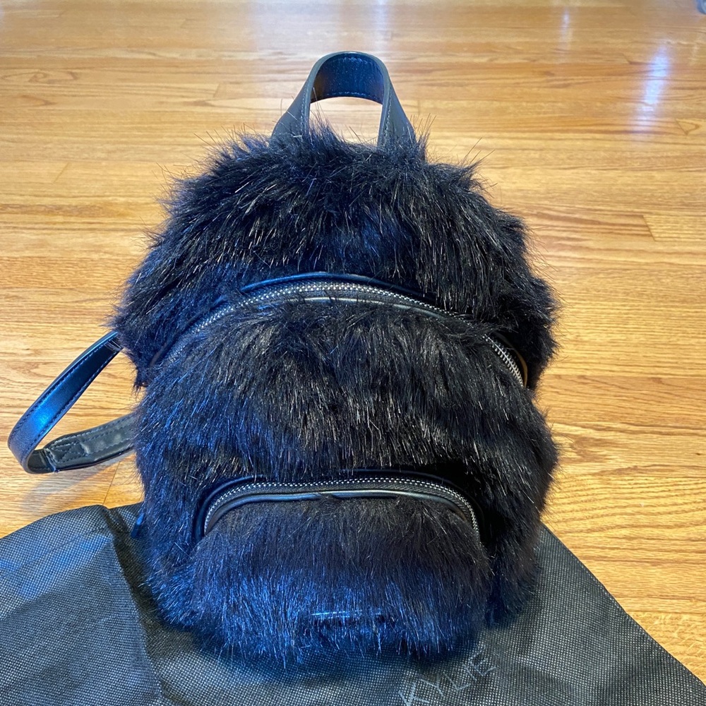 Kendal & Kylie Furry Mini Backpack - Black
